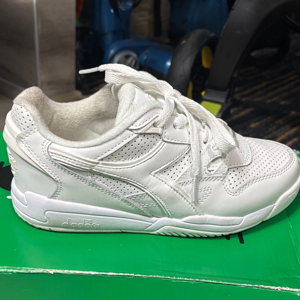 Diadora White Perforated Sneakers